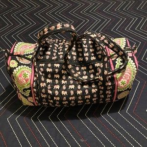 Vera Bradley Small Duffel Pink Elephants